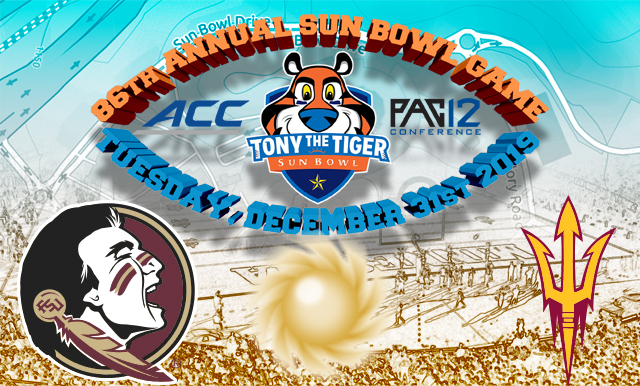 FLORIDA STATE TO FACE OFF AGAINST ARIZONA STATE IN THE  86TH ANNUAL TONY THE TIGER SUN BOWL ON DEC. 31, 2019